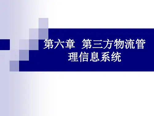 《物流管理信息系统》第六章  第三方物流管理信息系统