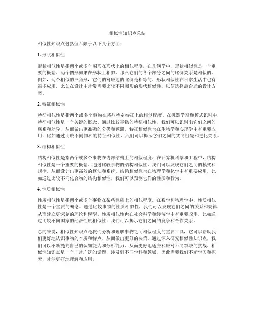 相似性知识点总结