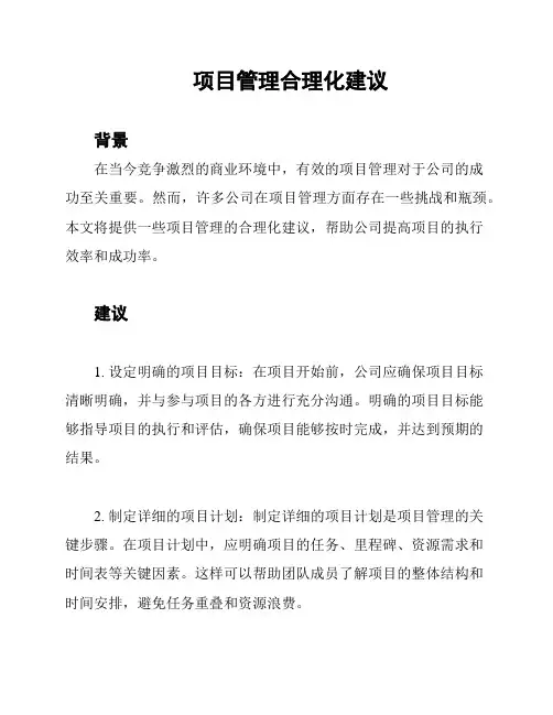 项目管理合理化建议