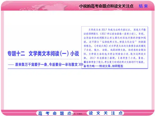 2018语文复习课件：小说的高考命题点和读文关注点(共35张)