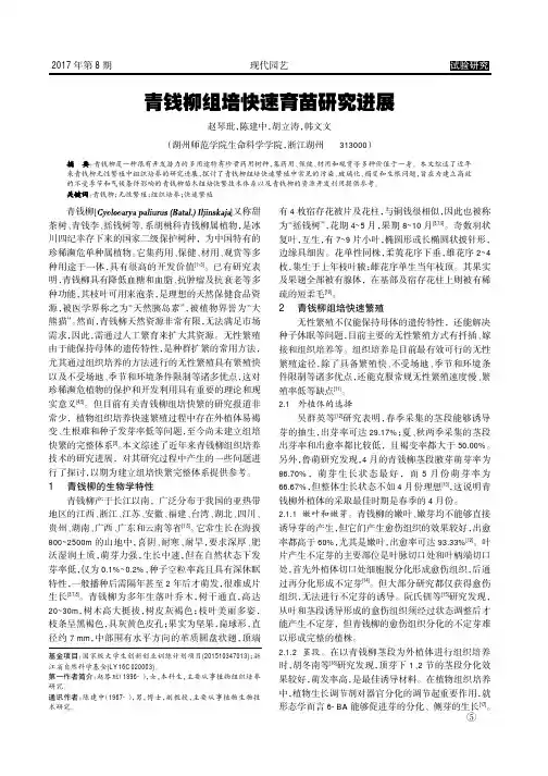 青钱柳组培快速育苗研究进展