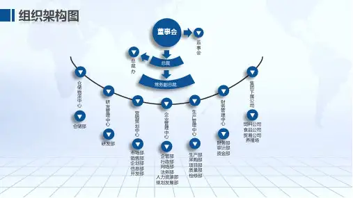 PPT模板公司企业组织架构图组织结构图