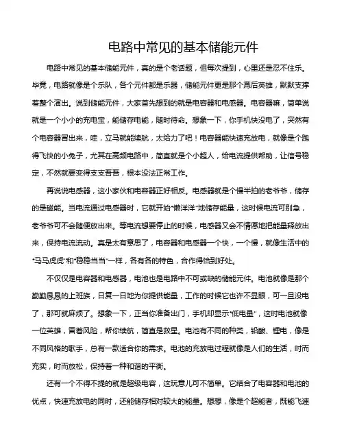 电路中常见的基本储能元件