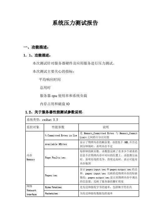 服务器压力测试报告