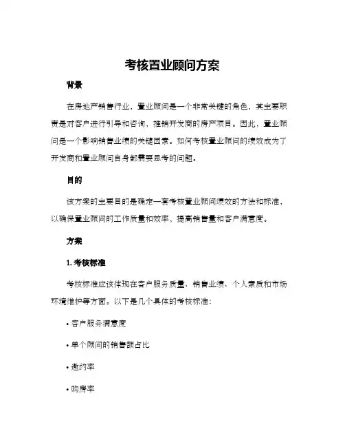 考核置业顾问方案