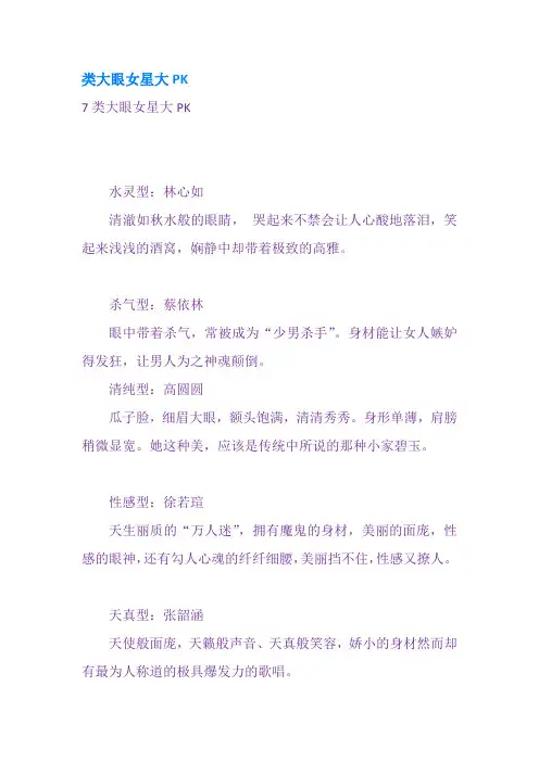类大眼女星大PK