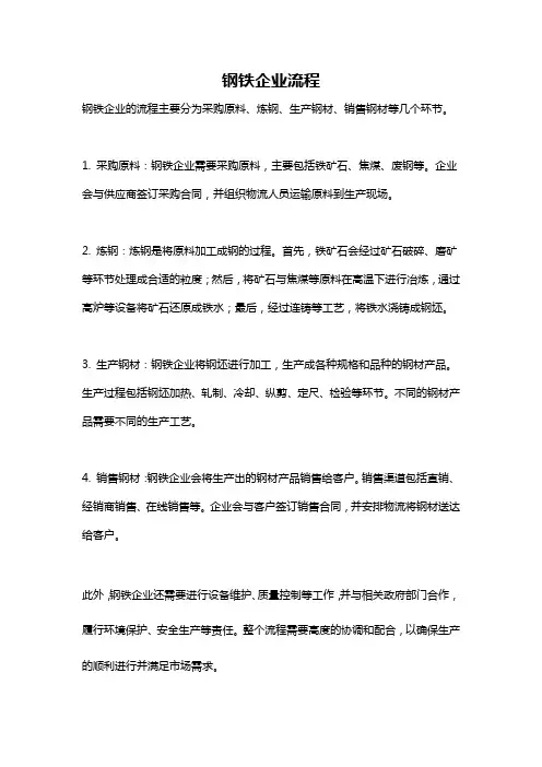 钢铁企业流程
