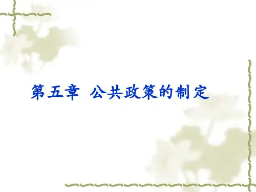 第五章 政策过程：政策制定