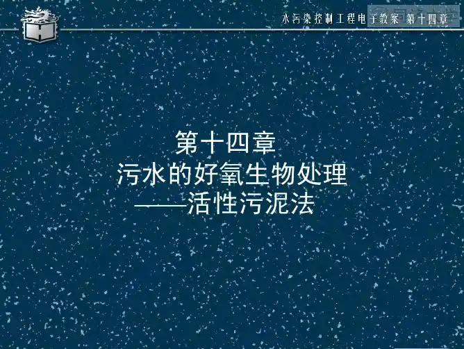 污水的好氧生物处理-活性污泥法