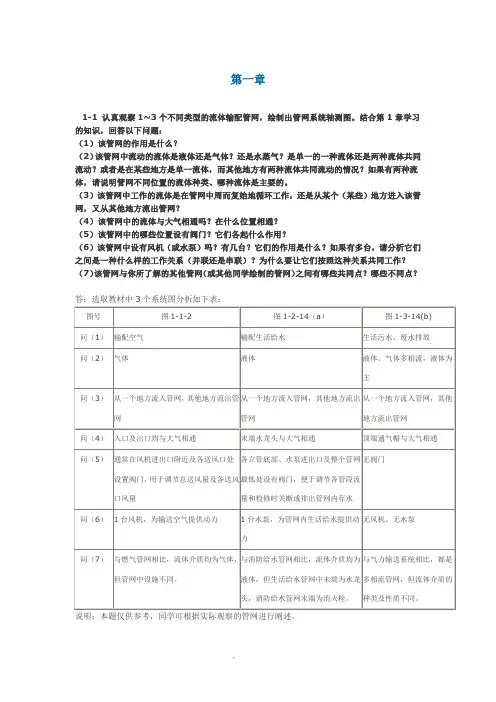 流体输配管网1—6章答案