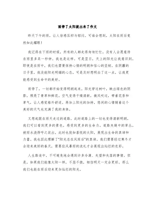 雨停了太阳就出来了作文