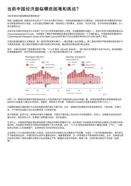 当前中国经济面临哪些困难和挑战？