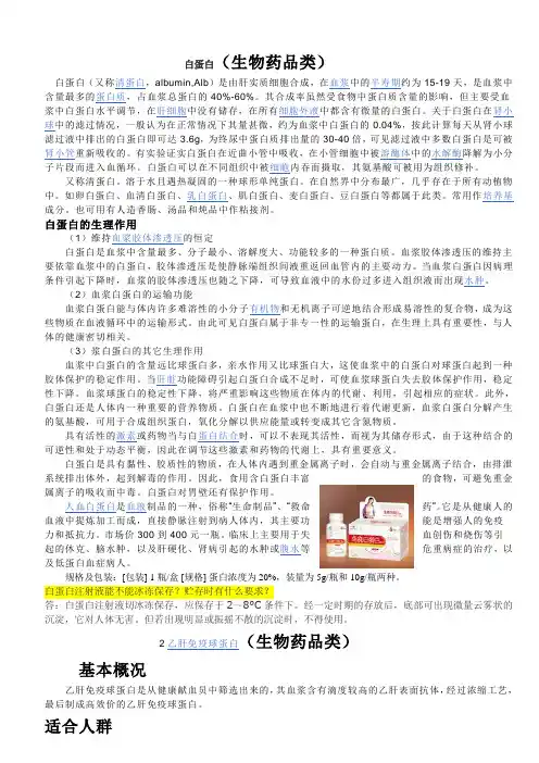 各种药品介绍