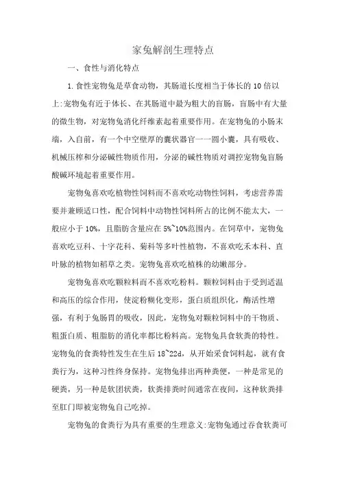 家兔解剖生理特点