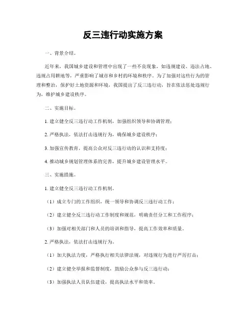 反三违行动实施方案