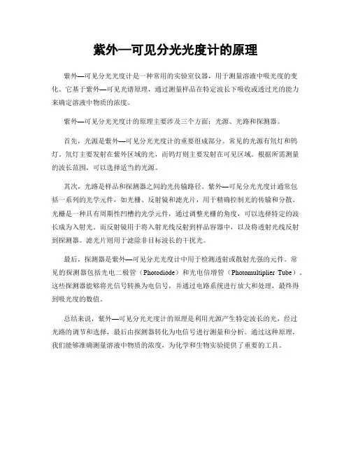 紫外—可见分光光度计的原理