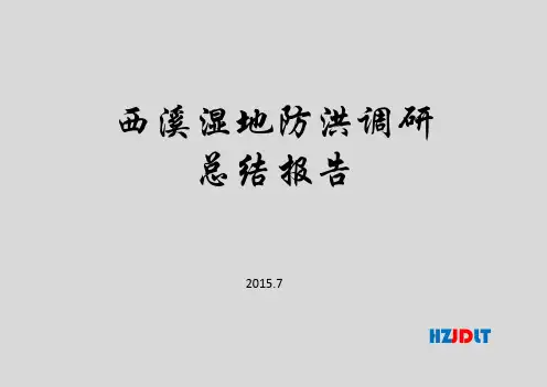 西溪湿地防洪调研总结报告(新)PPT课件