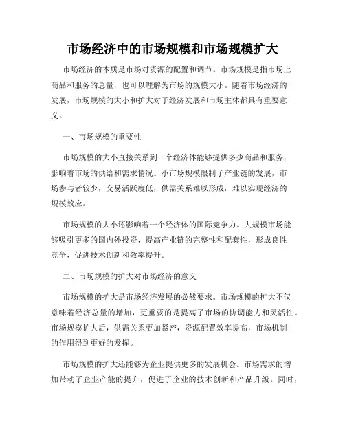 市场经济中的市场规模和市场规模扩大
