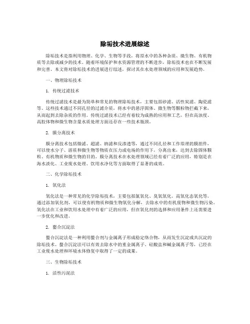 除垢技术进展综述