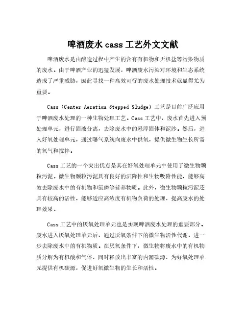 啤酒废水cass工艺外文文献