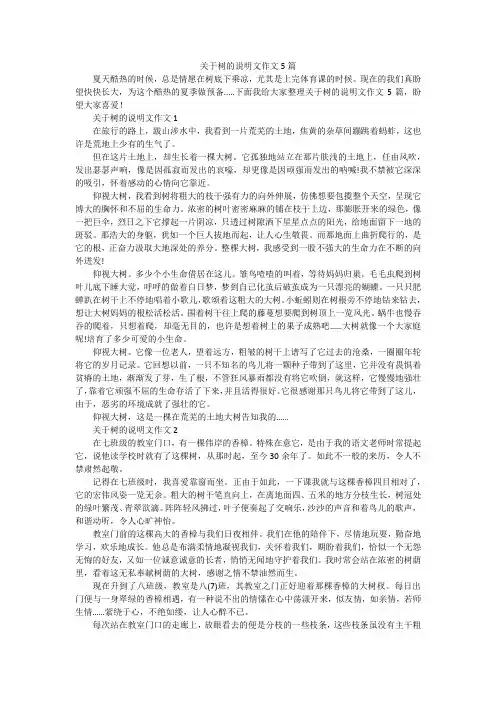 关于树的说明文作文5篇