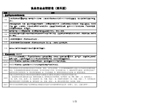 食品安全全球标准(第五版)