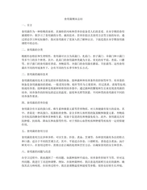 食用菌期末总结