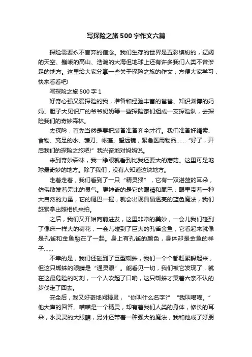写探险之旅500字作文六篇