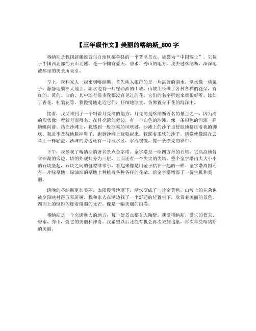 【三年级作文】美丽的喀纳斯_800字