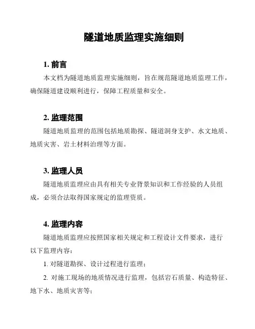 隧道地质监理实施细则