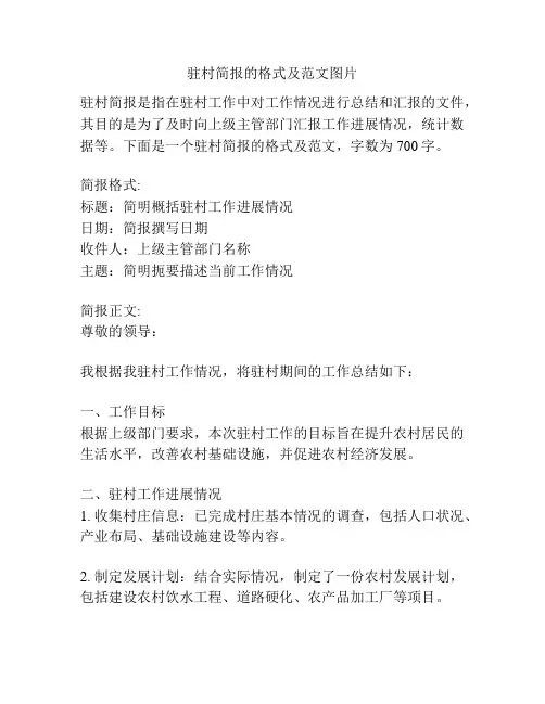 驻村简报的格式及范文图片