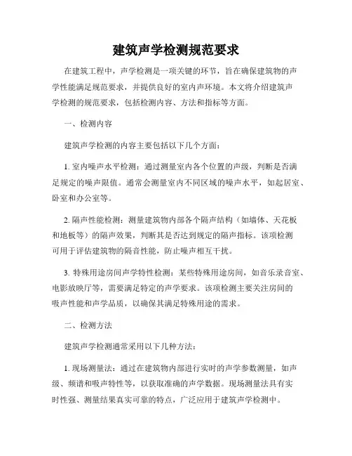 建筑声学检测规范要求