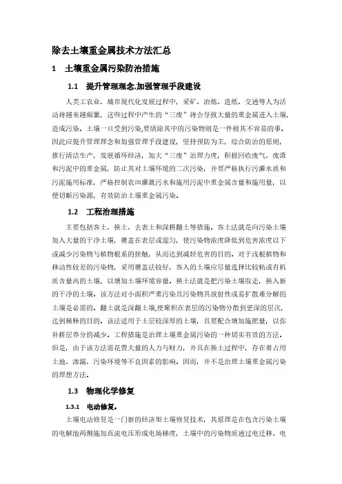 【VIP专享】除去土壤重金属技术方法汇总