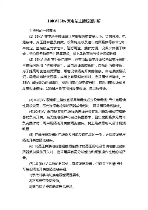 10KV35kv变电站主接线图讲解