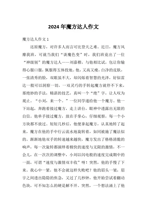 2024年魔方达人作文