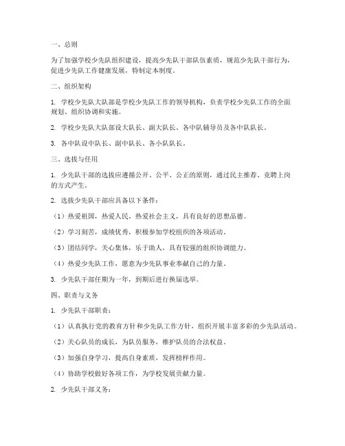 学校少先队干部管理制度