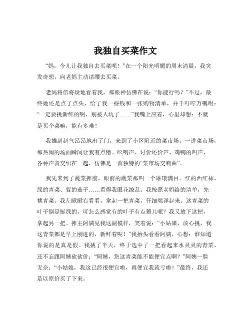 我独自买菜作文