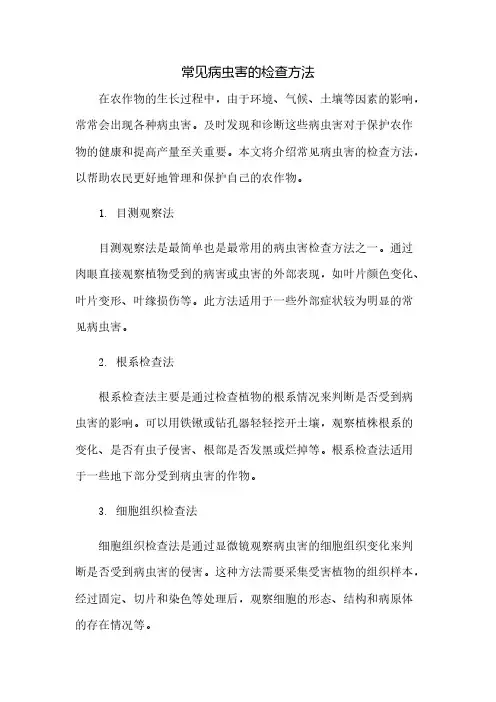 常见病虫害的检查方法