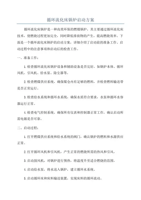 循环流化床锅炉启动方案