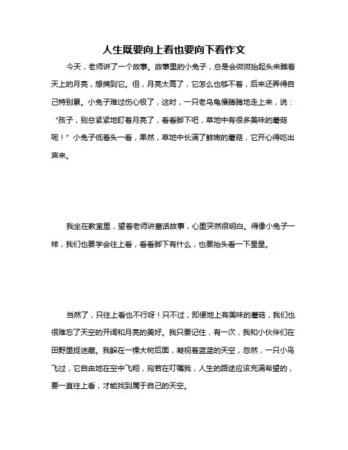 人生既要向上看也要向下看作文