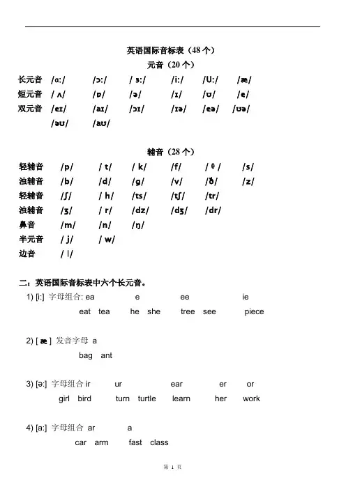 音标及常见字母组合