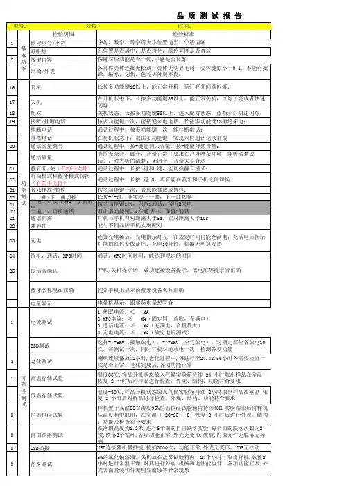 蓝牙耳机功能测试