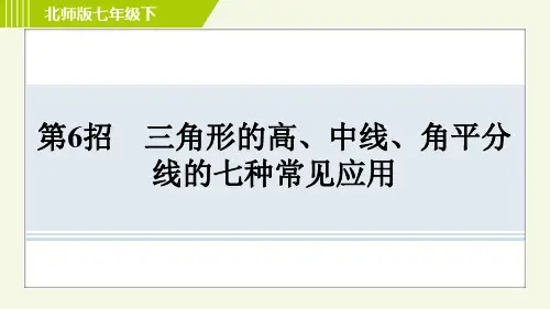2024年北师大版七年级下册数学期末提分复习第6招三角形的高、中线、角平分线的七种常见应用