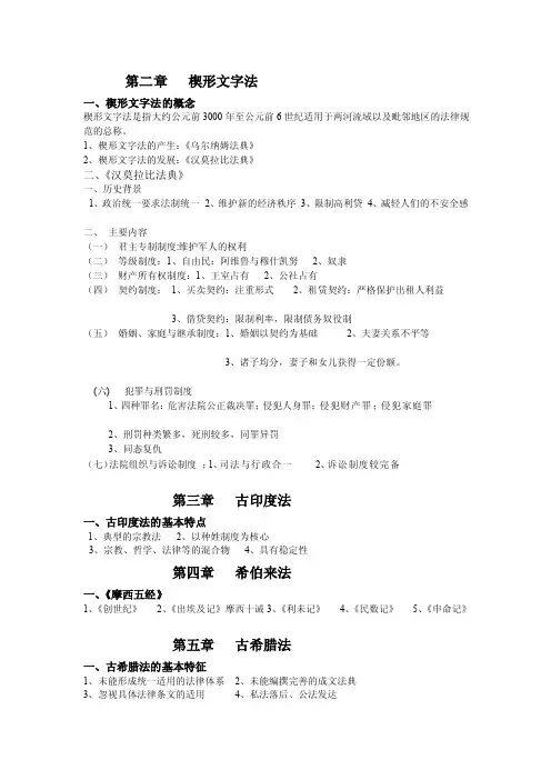 [整理版]外国法制史重点整理