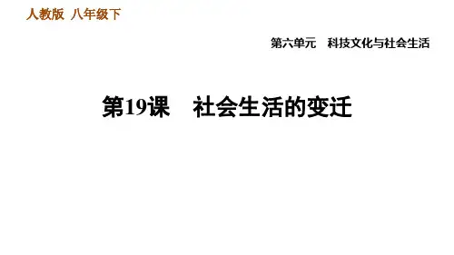 人教版八年级历史下册 第6单元 第19课 社会生活的变迁