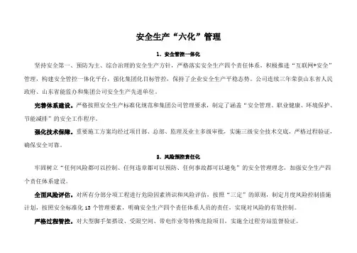 安全六化管理及123456理论