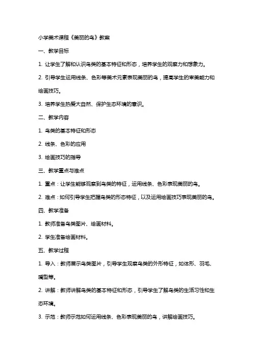 小学美术课程《美丽的鸟》教案