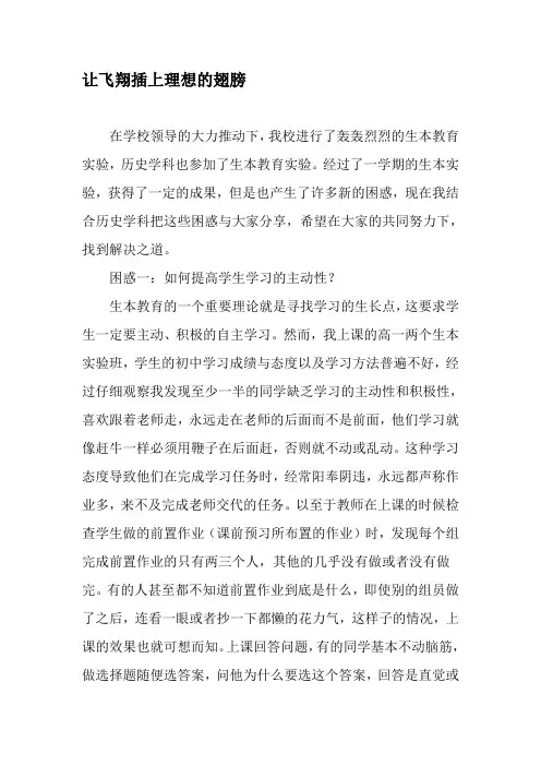 让飞翔插上理想的翅膀-文档资料