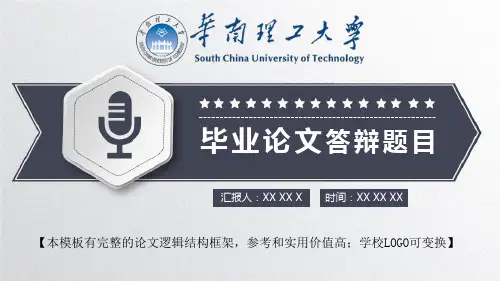 华南理工大学 论文答辩开题报告精美框架式PPT模板