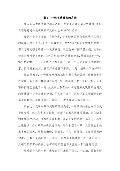 六年级上册语文作文什么的启示600字